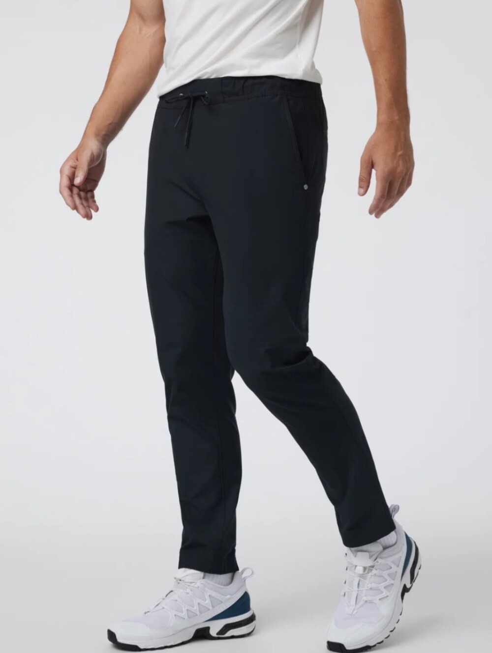 Vuori Meta Elastic Waist Pants Men L Black Stretch Drawstring Performance Office